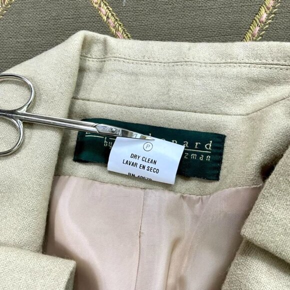 Harve Benard Blazer Jacket Wool Blend Single Breasted Vintage Tan Petite (8P) - Picture 5 of 8